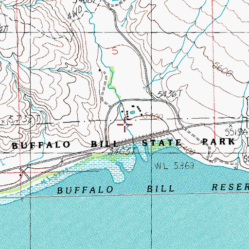 Topographic Map of Rattlesnake Creek, WY