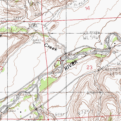 Topographic Map of Rawhide Creek, WY