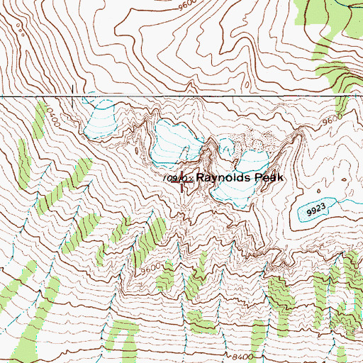 Topographic Map of Raynolds Peak, WY