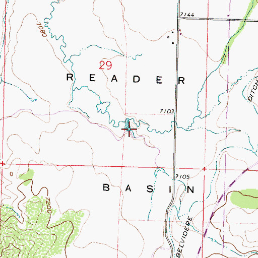 Topographic Map of Reader Basin, WY