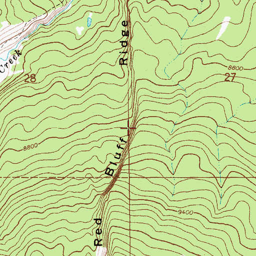 Topographic Map of Red Bluff Ridge, WY