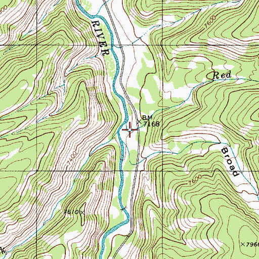 Topographic Map of Red Creek, WY