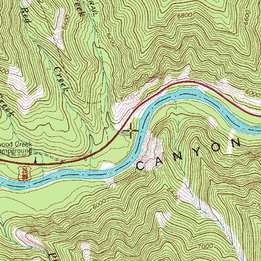 Topographic Map of Red Creek, WY