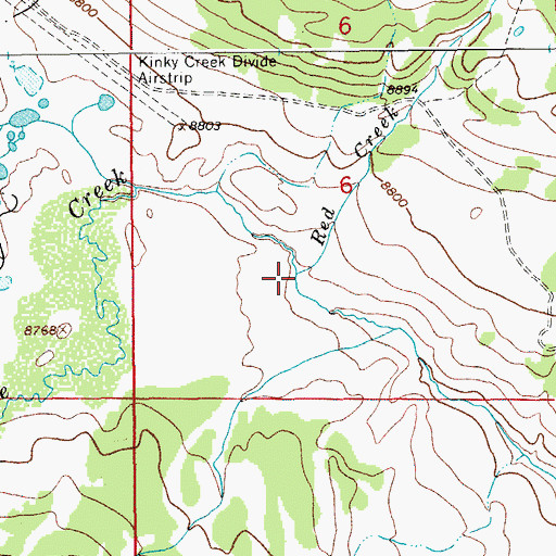 Topographic Map of Red Creek, WY