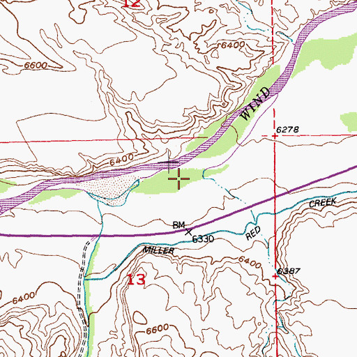 Topographic Map of Red Creek, WY