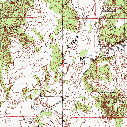 Topographic Map of Red Creek, WY