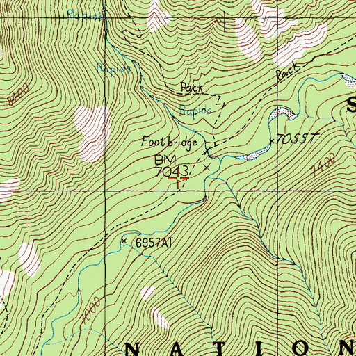 Topographic Map of Red Creek, WY
