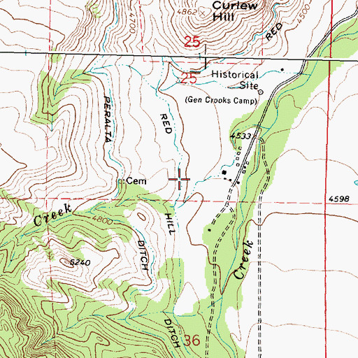 Topographic Map of Red Hill Ditch, WY