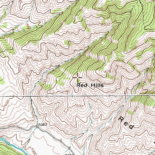 Topographic Map of Red Hills, WY