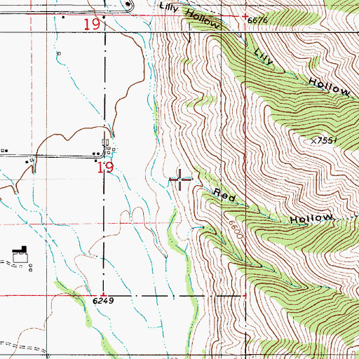 Topographic Map of Red Hollow, WY