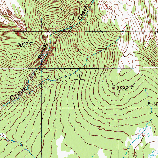 Topographic Map of Red Mountains, WY