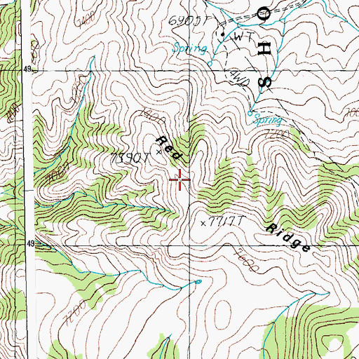 Topographic Map of Red Ridge, WY