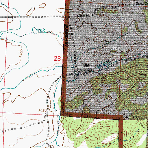 Topographic Map of Reed Creek, WY