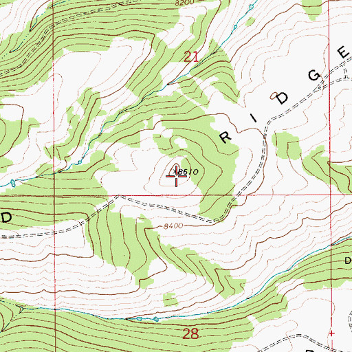 Topographic Map of Reed Ridge, WY