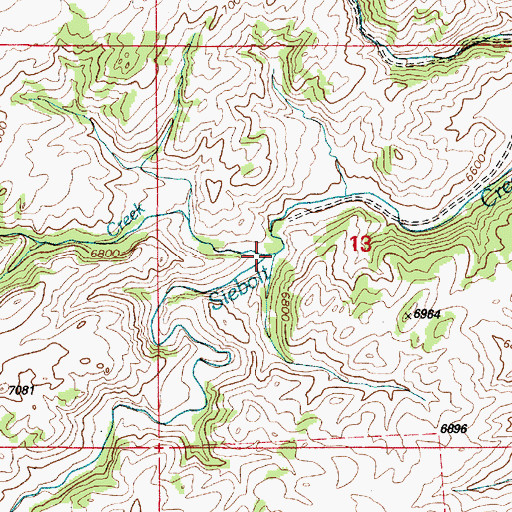 Topographic Map of Rees Creek, WY
