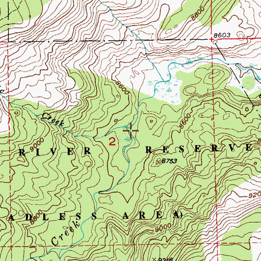 Topographic Map of Relic Creek, WY