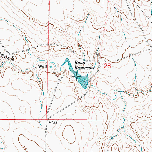 Topographic Map of Reno Reservoir, WY