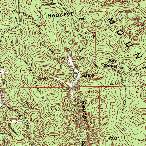 Topographic Map of Reuter Canyon Campground, WY