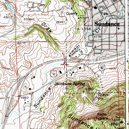Topographic Map of Reuter Draw, WY