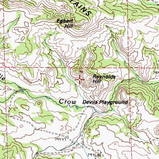 Topographic Map of Reynolds Hill, WY