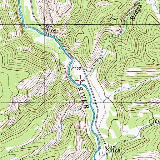 Topographic Map of Ridge Creek, WY