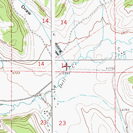 Topographic Map of Riling Draw, WY