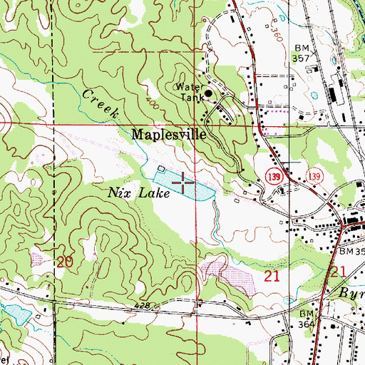 Topographic Map of Nix Lake, AL