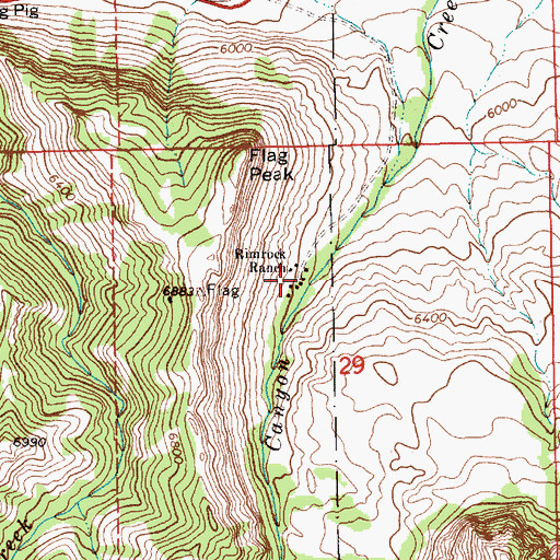 Topographic Map of Rimrock Ranch, WY