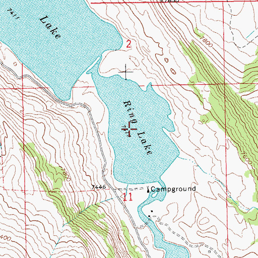 Topographic Map of Ring Lake, WY