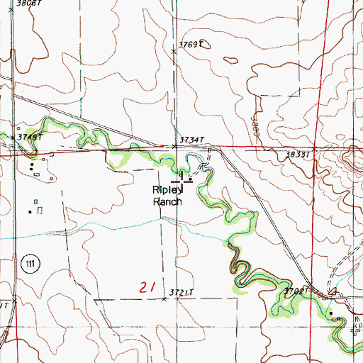 Topographic Map of Ripley Ranch, WY