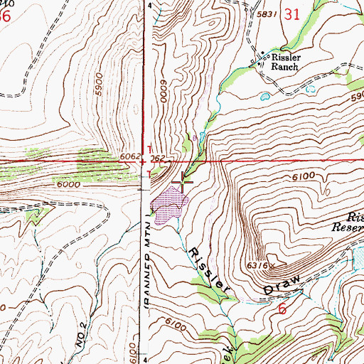 Topographic Map of Rissler Draw, WY