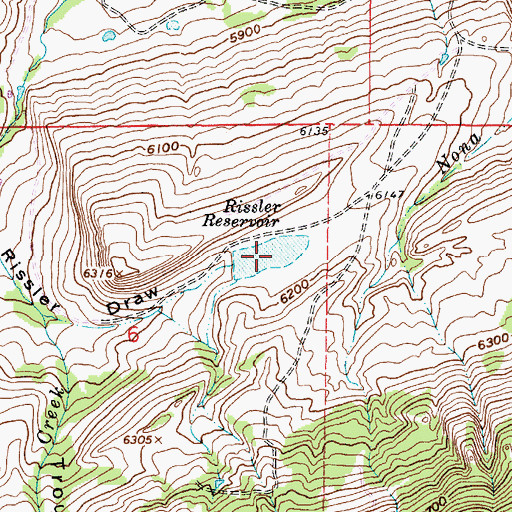 Topographic Map of Rissler Reservoir, WY
