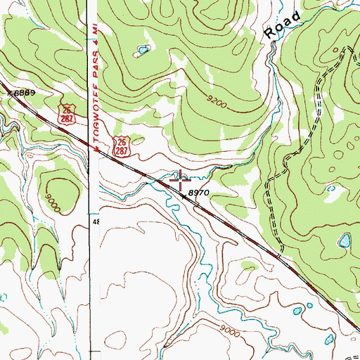 Topographic Map of Road Camp Draw, WY
