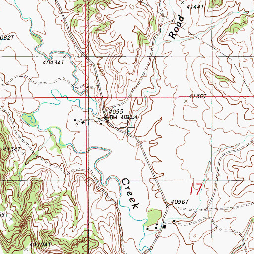Topographic Map of Road Creek, WY