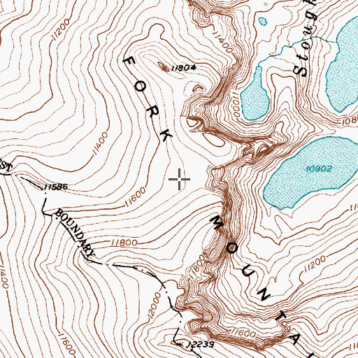 Topographic Map of Roaring Fork Mountain, WY