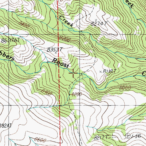 Topographic Map of Robbers Roost Cabin, WY