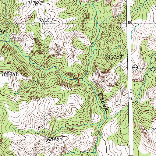 Topographic Map of Robbers Roost Creek, WY