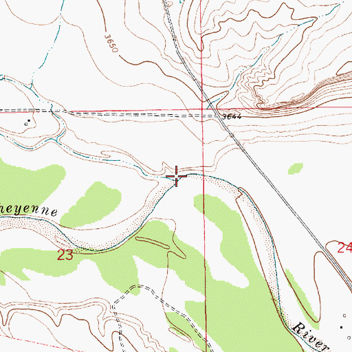 Topographic Map of Robbers Roost Creek, WY