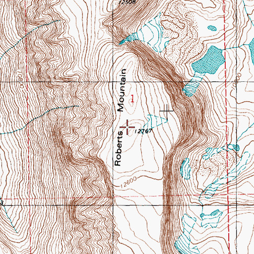 Topographic Map of Roberts Mountain, WY