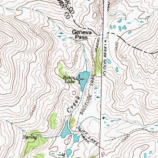 Topographic Map of Robin Lake, WY
