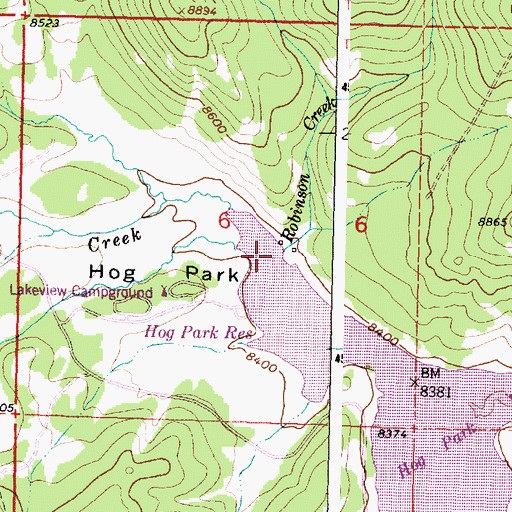 Topographic Map of Robinson Creek, WY