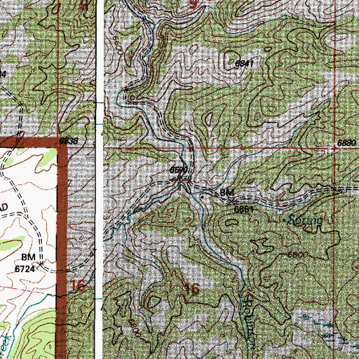 Topographic Map of Robinson Creek, WY