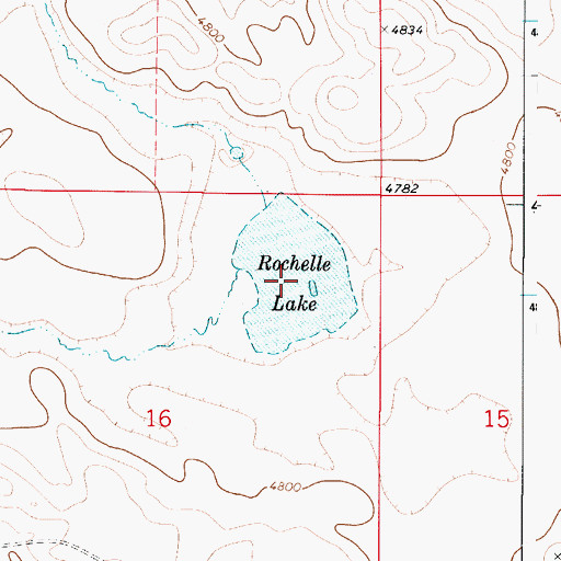 Topographic Map of Rochelle Lake, WY