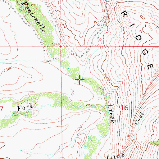Topographic Map of Rock Creek, WY
