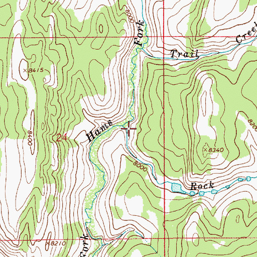 Topographic Map of Rock Creek, WY
