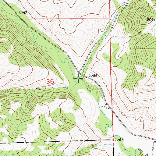 Topographic Map of Rock Creek, WY