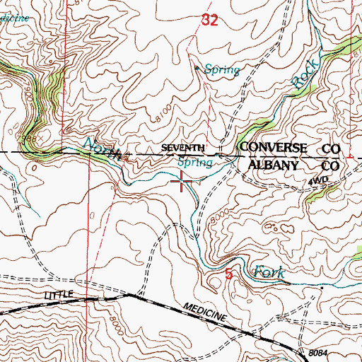 Topographic Map of Rock Creek, WY