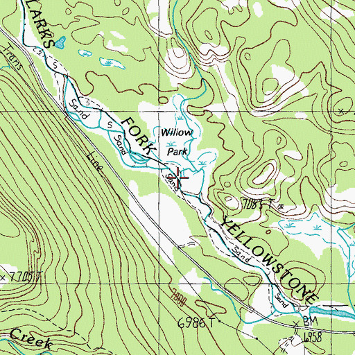 Topographic Map of Rock Creek, WY