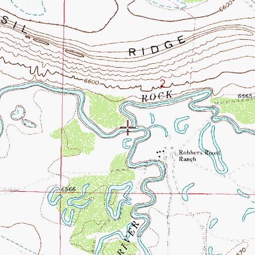 Topographic Map of Merna (historical), WY