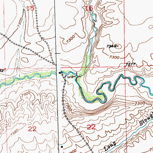 Topographic Map of Rock Creek, WY